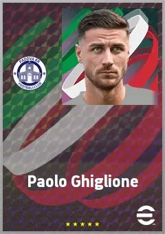 Paolo Ghiglione eFootball 2026 player card, 70 OVR RMF