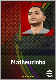 Matheuzinho eFootball 2026 player card, 73 OVR AMF