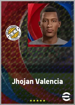 Jhojan Valencia eFootball 2026 player card, 70 OVR DMF
