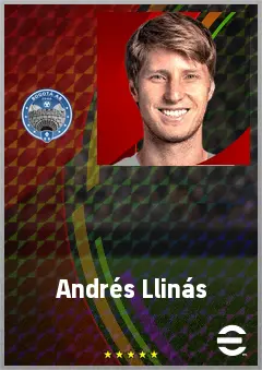 Andrés Llinás eFootball 2026 player card, 73 OVR CB