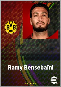 Ramy Bensebaïni eFootball 2026 player card, 77 OVR CB