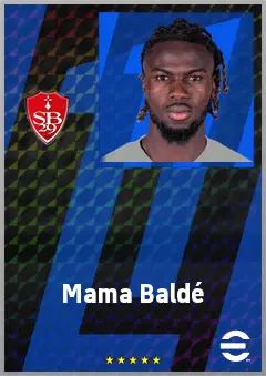 Mama Baldé eFootball 2026 player card, 72 OVR CF