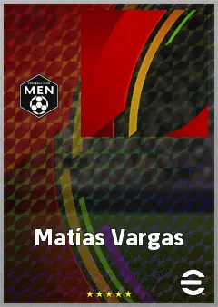 Matías Vargas eFootball 2026 player card, 74 OVR LWF