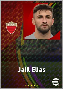 Jalil Elías eFootball 2026 player card, 72 OVR CMF