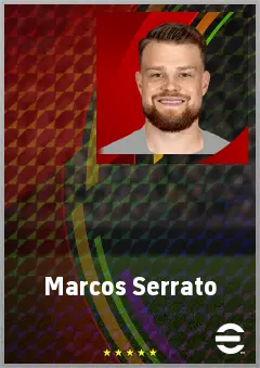 Marcos Serrato eFootball 2026 player card, 68 OVR CMF