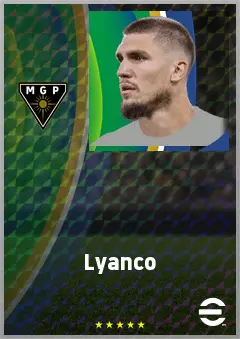 Lyanco eFootball 2026 player card, 74 OVR CB