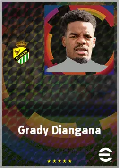 Grady Diangana eFootball 2026 player card, 71 OVR LMF