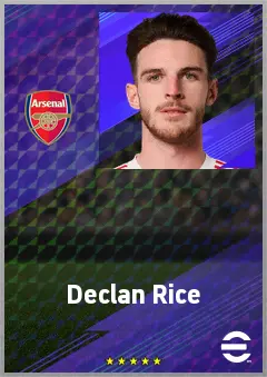 Declan Rice eFootball 2026 player card, 83 OVR CMF