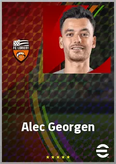 Alec Georgen eFootball 2026 player card, 69 OVR RB