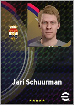 Jari Schuurman eFootball 2026 player card, 70 OVR AMF