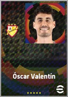 Óscar Valentín eFootball 2026 player card, 75 OVR DMF