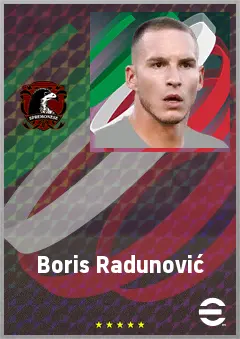Boris Radunović eFootball 2026 player card, 72 OVR GK