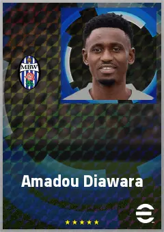 Amadou Diawara eFootball 2026 player card, 72 OVR DMF