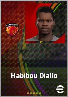 Habibou Diallo eFootball 2026 player card, 74 OVR CF