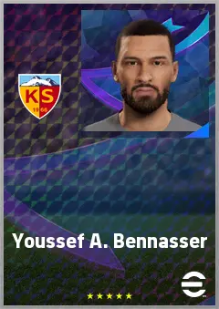 Youssef A. Bennasser eFootball 2026 player card, 70 OVR DMF