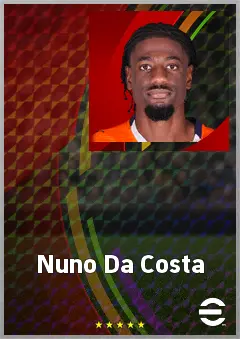 Nuno Da Costa eFootball 2026 player card, 71 OVR CF