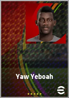Yaw Yeboah eFootball 2026 player card, 72 OVR LMF