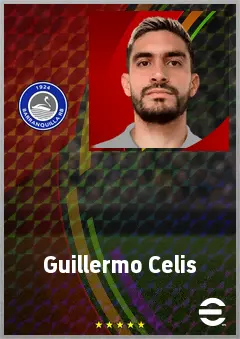 Guillermo Celis eFootball 2026 player card, 70 OVR DMF