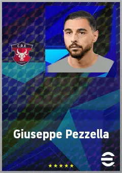 Giuseppe Pezzella eFootball 2026 player card, 72 OVR LB