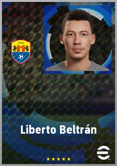 Liberto Beltrán eFootball 2026 player card, 68 OVR LWF