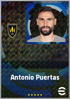 Antonio Puertas eFootball 2026 player card, 70 OVR RWF