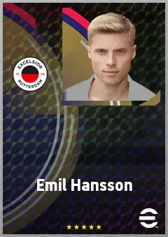 Emil Hansson eFootball 2026 player card, 69 OVR LMF