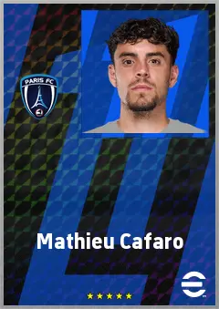 Mathieu Cafaro eFootball 2026 player card, 72 OVR LWF