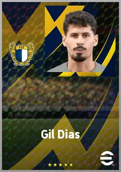 Gil Dias eFootball 2026 player card, 72 OVR LMF