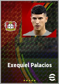 Exequiel Palacios eFootball 2026 player card, 77 OVR CMF