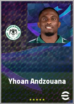 Yhoan Andzouana eFootball 2026 player card, 70 OVR RB