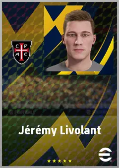 Jérémy Livolant eFootball 2026 player card, 71 OVR RWF