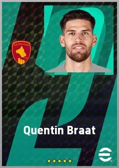 Quentin Braat eFootball 2026 player card, 71 OVR GK