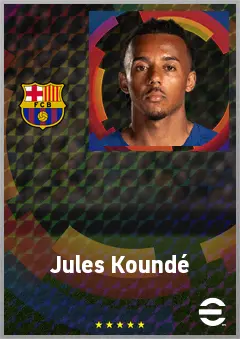 Jules Koundé eFootball 2026 player card, 81 OVR RB