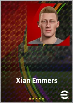 Xian Emmers eFootball 2026 player card, 69 OVR CMF