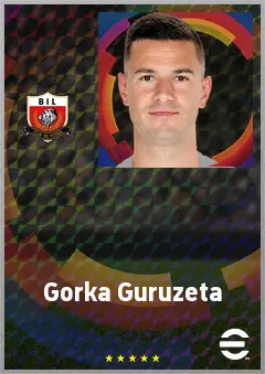 Gorka Guruzeta eFootball 2026 player card, 77 OVR CF
