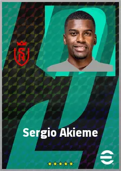 Sergio Akieme eFootball 2026 player card, 72 OVR LB