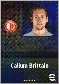 Callum Brittain eFootball 2026 player card, 72 OVR RB