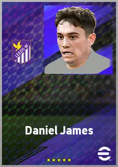 Daniel James eFootball 2026 player card, 73 OVR RWF