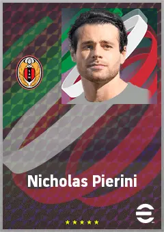 Nicholas Pierini eFootball 2026 player card, 72 OVR RWF