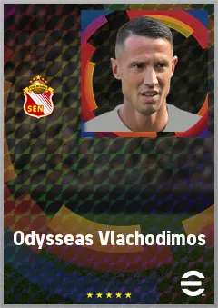 Odysseas Vlachodimos eFootball 2026 player card, 75 OVR GK