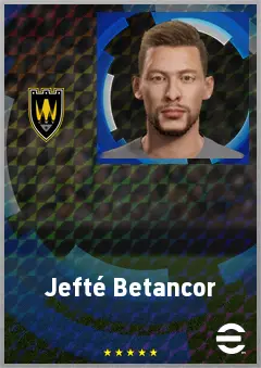Jefté Betancor eFootball 2026 player card, 67 OVR CF