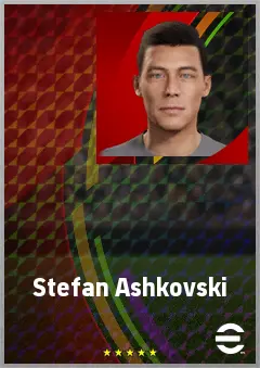 Stefan Ashkovski eFootball 2026 player card, 69 OVR LMF