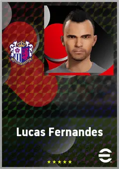 Lucas Fernandes eFootball 2026 player card, 71 OVR RWF