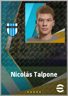 Nicolás Talpone eFootball 2026 player card, 68 OVR CMF