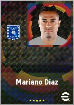 Mariano Díaz eFootball 2026 player card, 72 OVR CF