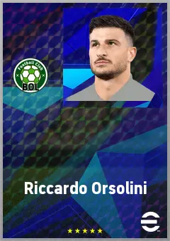 Riccardo Orsolini eFootball 2026 player card, 77 OVR RWF