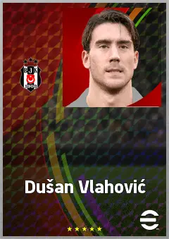 Dušan Vlahović eFootball 2026 player card, 78 OVR CF