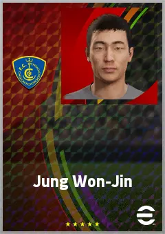 Jung Won-Jin eFootball 2026 player card, 67 OVR CMF