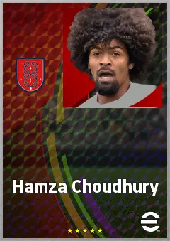 Hamza Choudhury eFootball 2026 player card, 70 OVR RB