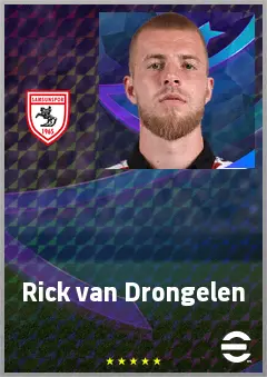 Rick van Drongelen eFootball 2026 player card, 74 OVR CB